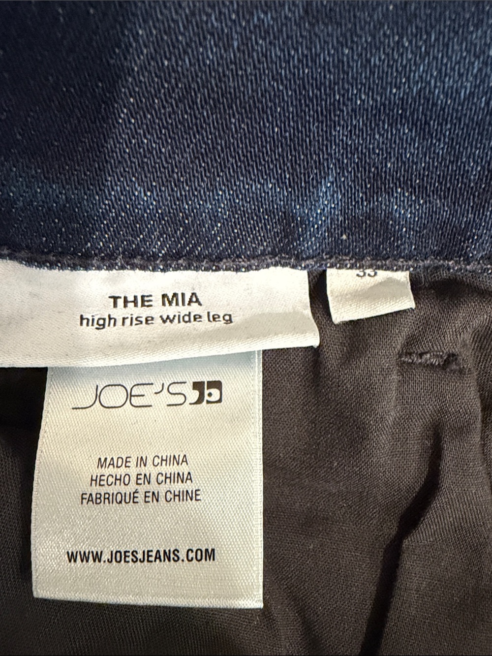 Joe’s Jeans The Mia High Rise Wide Leg Jeans Size 33 Dark Indigo - Picture 6 of 8